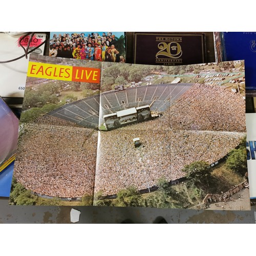 678 - The Eagles - Live, gatefold sleeve double vinyl album with poster insert, in very good condition but... 