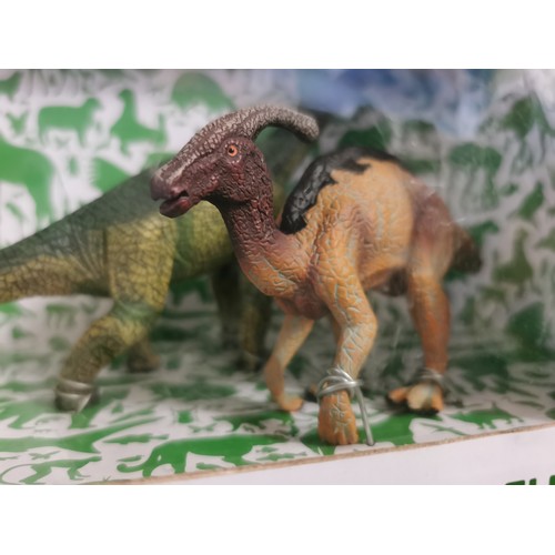 51 - New and boxed Animal Planet Deluxe figures set of dinosaurs being T-Rex, Brachiosaurus & parasaurolo... 