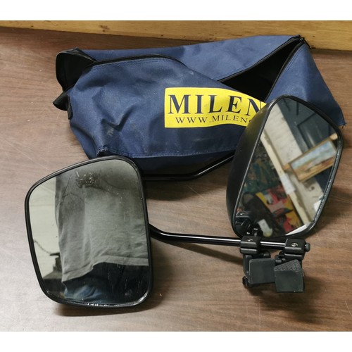 52 - Pair of Milenco towing mirrors in bag