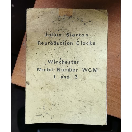 3 - 180 cm tall Julian Stanton reproduction Westminster long case clock - 1 chain loose and not working