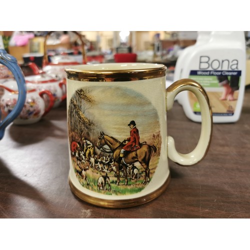 238 - Gibson ceramic tankard style mug with hunting scene picture - kindly donated and all proceeds go to ... 