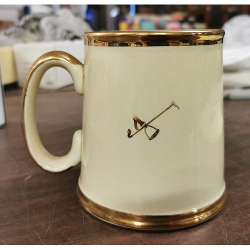 238 - Gibson ceramic tankard style mug with hunting scene picture - kindly donated and all proceeds go to ... 