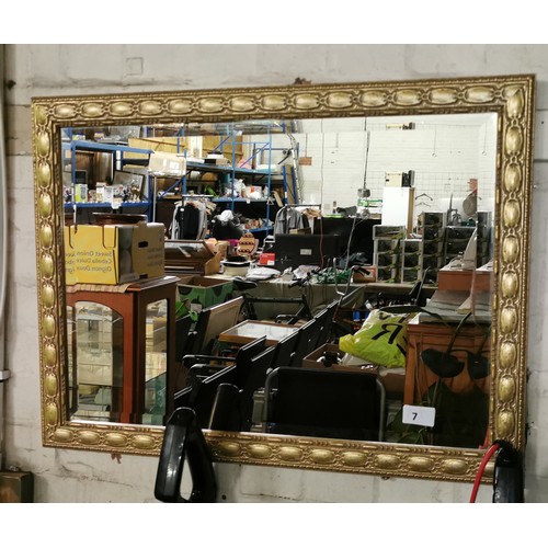 7 - 59 x 79 cm antique gold frame, bevelled glass wall mirror