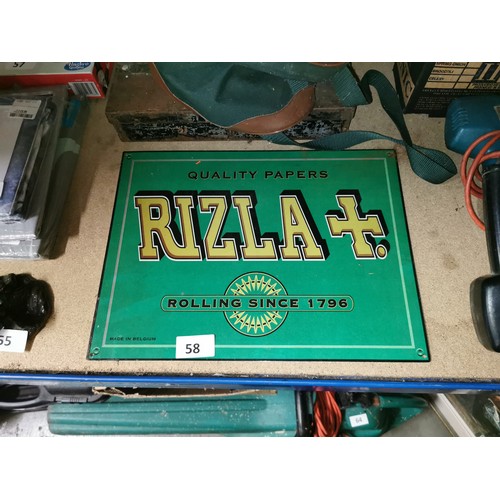 58 - 40 x 30 cm Rizla metal repro advertising sign