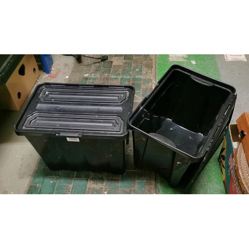 101 - Pair of 30 litre flip lid storage boxes