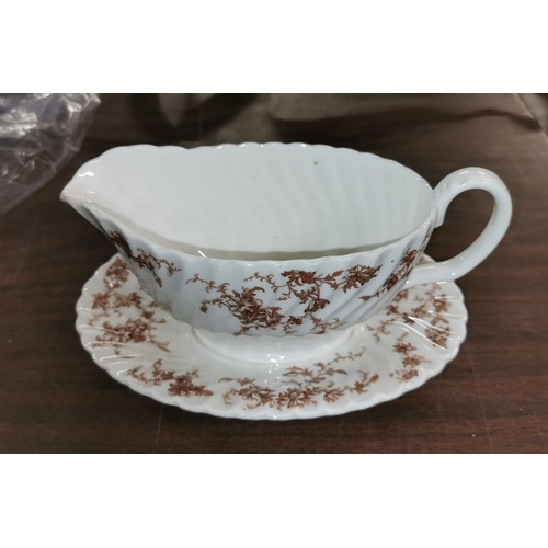 15 - Minton Ancestral gravy boat with attached drip plate