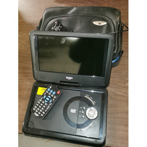 335 - Bush portable DVD player with remote in superior quality Swordfish case