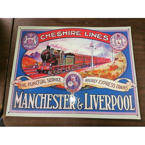 65 - 40 x 30.5 cm metal Cheshire Lines steam engine repro sign