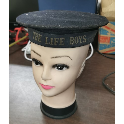 302 - Vintage Naval? sailors hat with 'The Life Boys' ribbon