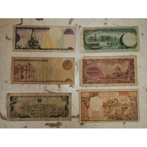 18 - 6 x assorted vintage international bank notes