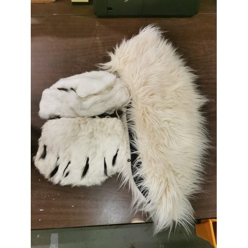 187 - Cream fur hat and matching muff plus other fur collar - all proceeds from this lot go to NSPCC