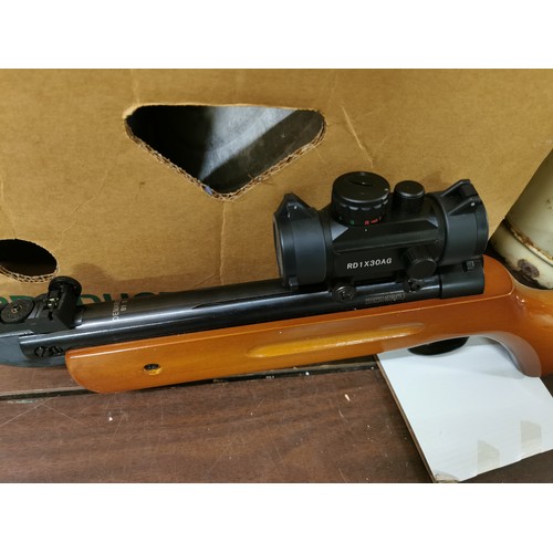 87 - Powerful Demarco B1 S break barrel air rifle with scope and tin of pellets