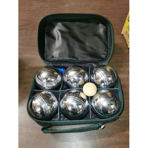 168 - French boules set in canvas zip case