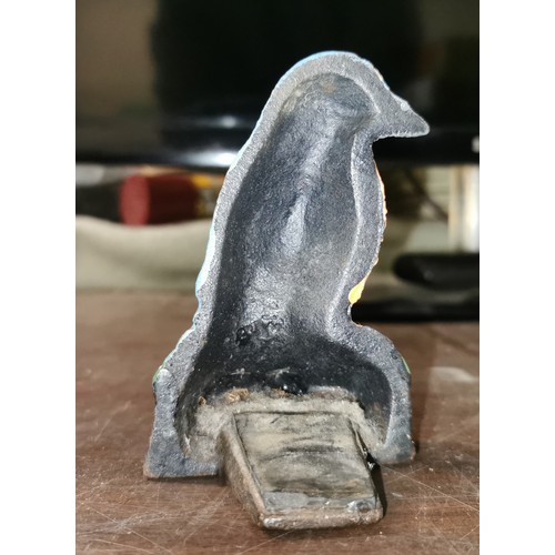 260 - Painted cast iron bird shaped door stop