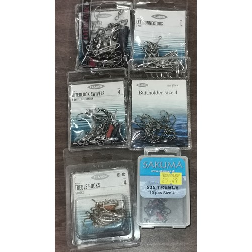 277 - 6 x packs of fishing hooks and swivels etc