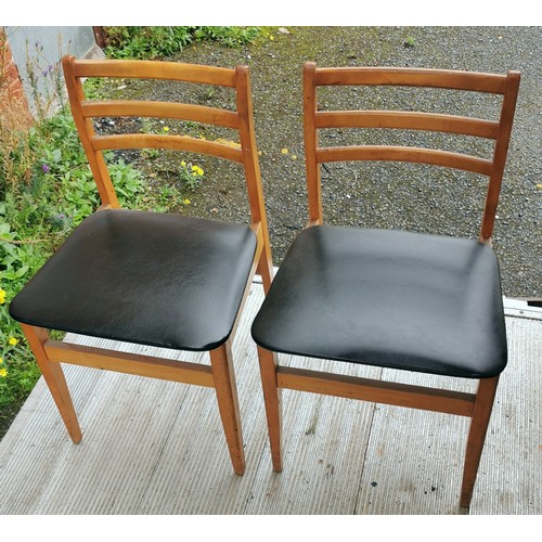 94 - Pair of retro teak ladder back chairs