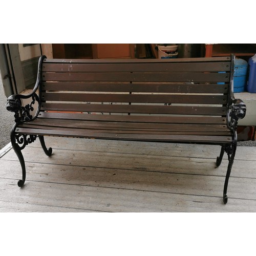 106 - Cast end garden bench, very good sturdy condition