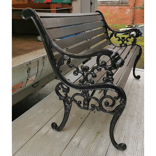 106 - Cast end garden bench, very good sturdy condition