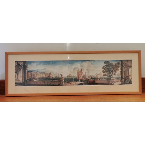 12 - 69 x 22.5 cm framed and mounted Venetian scene print after original painting