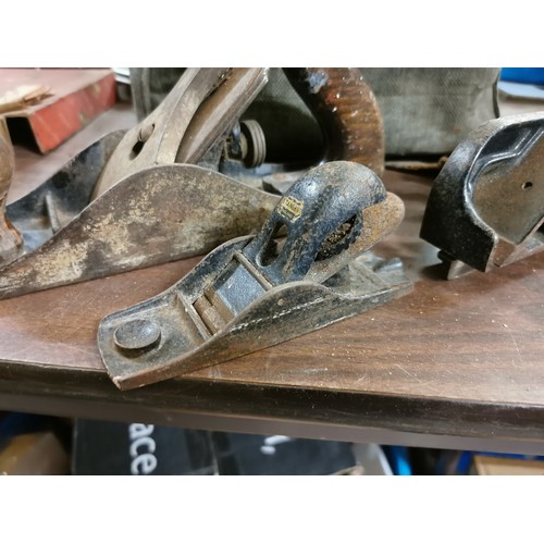 233 - 3 x old Carpenters planes in old ruck sack