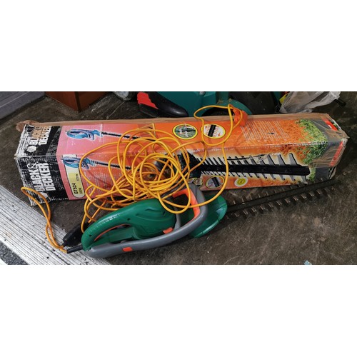 10 - Boxed Black and Decker GT524, 43 cm hedge trimmer with 12 metre lead - all proceeds to our young car... 