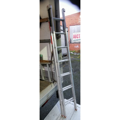 104 - Titan 2 section, 2.2 - 3.7 metre, aluminium double ladder