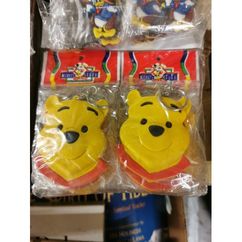 117 - Wholesale pack of 10 x new old stock Mickeys Stuff For Kids 7.5 cm Winnie The Pooh head soft keyring... 