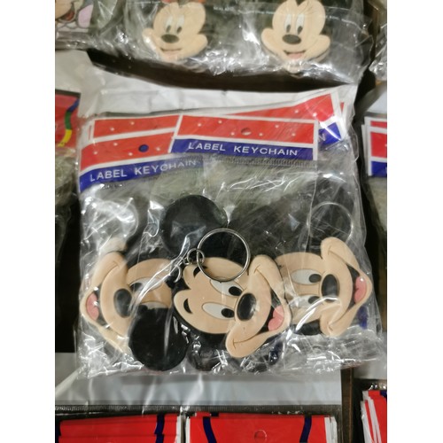 124 - Wholesale pack of 10 x new old stock Mickeys Stuff For Kids 7 cm Mickey Mouse head soft keyrings