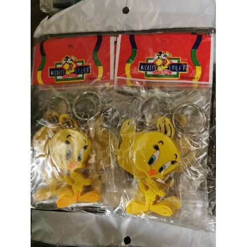 128 - Wholesale pack of 10 x new old stock Mickeys Stuff For Kids 7 cm tall Tweetie Pie soft keyrings