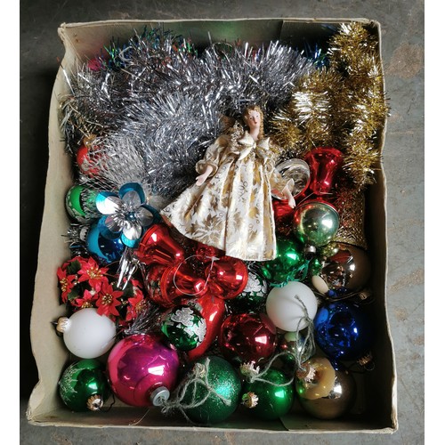 83 - Box of assorted vintage christmas tree decorations