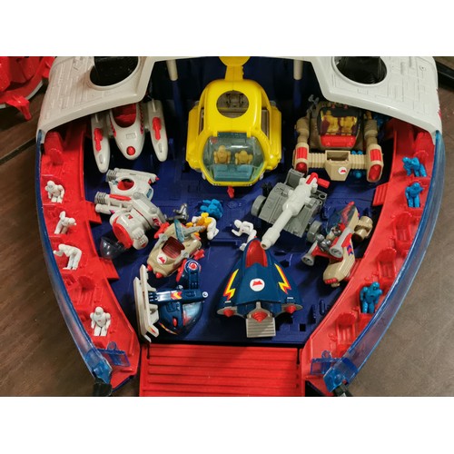 79 - 1980s Manta Force airship station and attack ship toy and figures