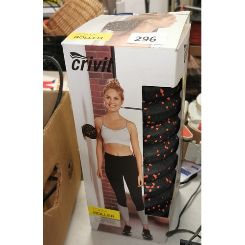 296 - Boxed and unused Crivit foam roller for fitness/massaging