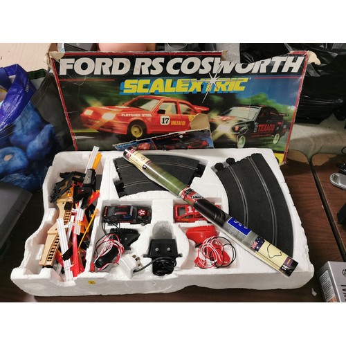 18 - Scalextric Ford RS Cosworth racing set in distressed original box