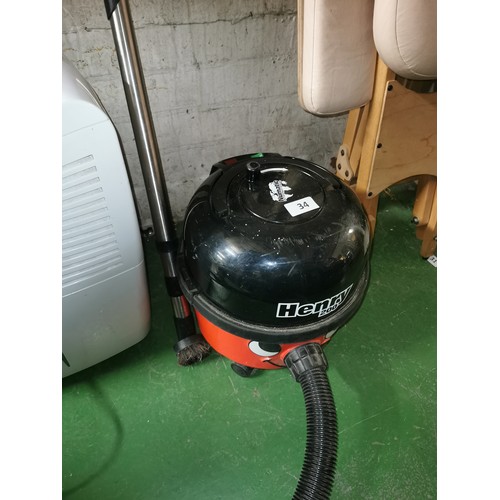 34 - Henry hoover with hose, part pipe and brush tool