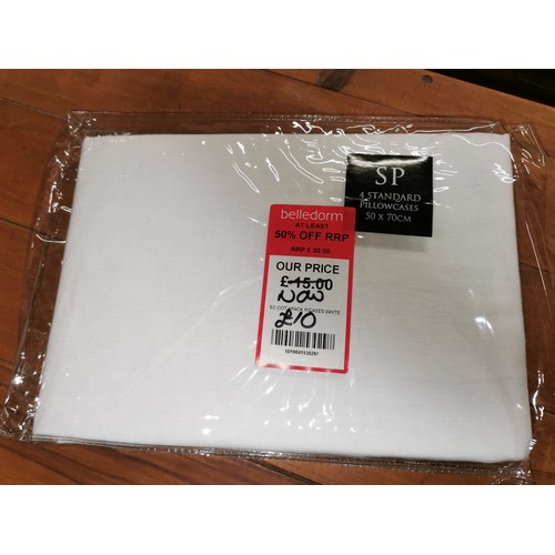 54 - New Belledorm luxury 4 ft fitted sheet & 2 from pack of 4 pillow cases
