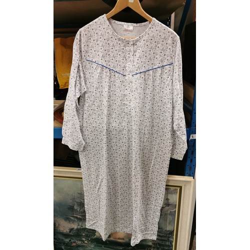 164 - New 100% cotton, patterned full length, long sleeve night dress size M