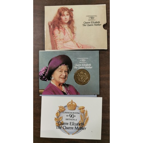 7 - 1990 Royal Mint Queen Mother 90th birthday £5 coin presentation set