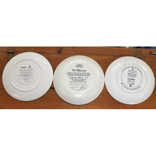 189 - 2 x Royal Doulton & 1 x Davenport Pottery, limited edition train collectors plates