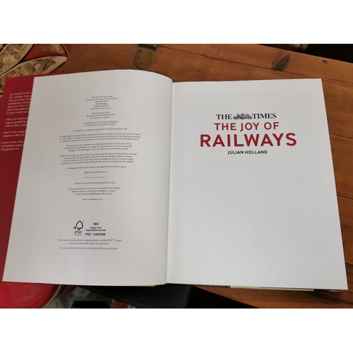 177 - The Times - The joy of railways by Julian Holland large HB book in near mint condition