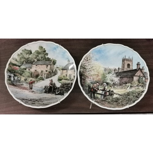 117 - Pair of 21 cm diameter, 1989 Royal Doulton village life collectors plates
