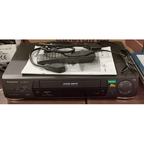 136 - Panasonic video+ VCR recorder with remote and instruction manual model NV-HD640