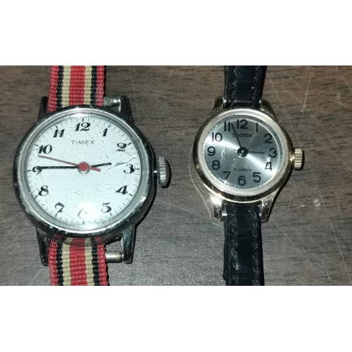 248 - Sekonda 17 jewel and Timex ladies watches - both work for few seconds so will need servicing