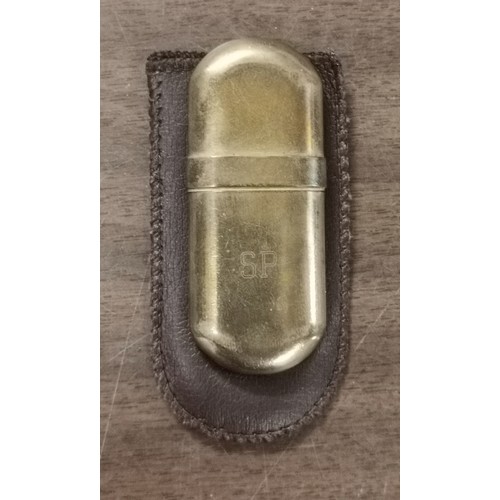 246 - Brass no'5 petrol lighter in pouch