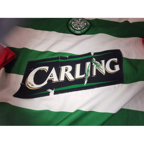 256 - 3 x retro football shirts - Celtic (Carling), Cameroon and Tunisia