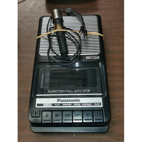 270 - Retro Panasonic slimline portable cassette recorder with mic, model RQ-2102