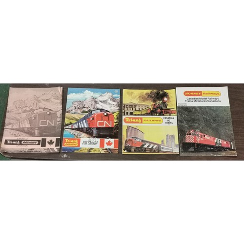 286 - Bundle of 3 x 1960's and 1 x 1970's Hornby Triang Canadian model railways catalogues