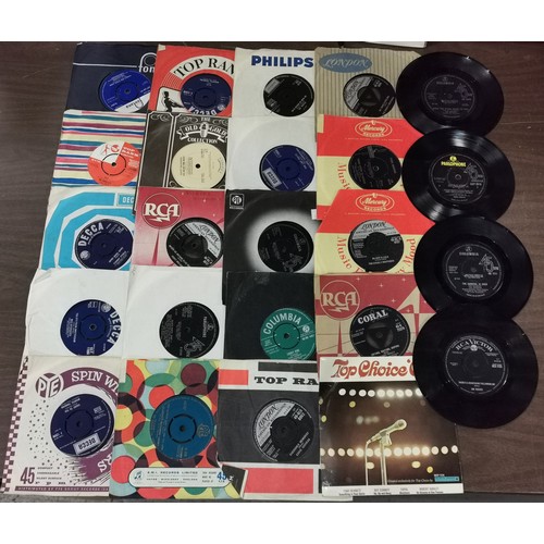 287 - Bundle of 1950-70's vinyl singles in varying conditions - 20 in sleeves and 4 x loose