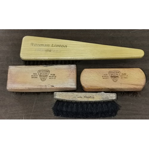 312 - Bundle of 4 x wooden clothes and shoe brushes