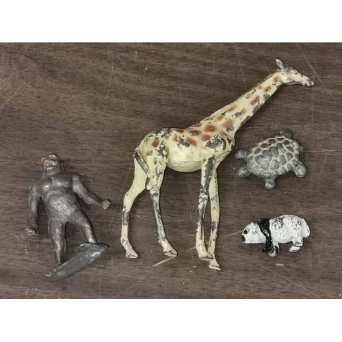 332 - 4 x assorted lead exotic animals