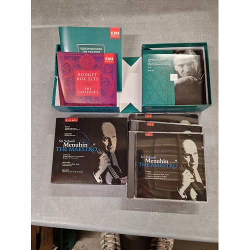 90 - Yehudi Menuhin the maestro 3 CD and the violinist 10 CD album and booklet box sets